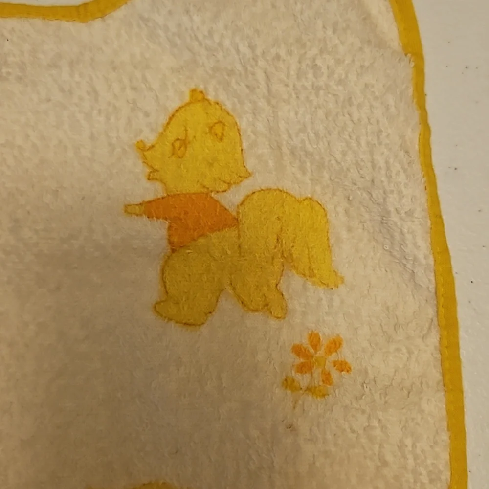 VINTAGE CARTERS BABY BIB YELLOW ORANGE WHITE